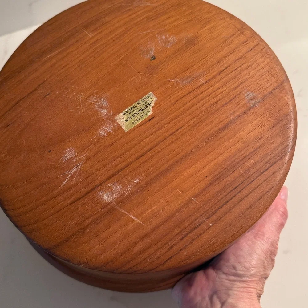 Vintage Gailstyn Sutton Teak Salad Bowl and Tongs FLAW